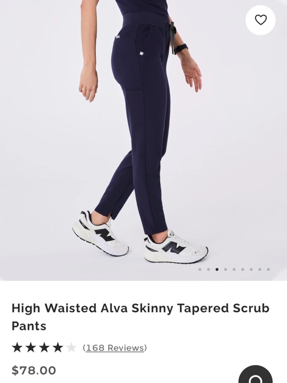 FIGS NEW High Waisted Alva Skinny Fit Tapered Pants Scrub Pant S Navy Blue - Picture 1 of 16